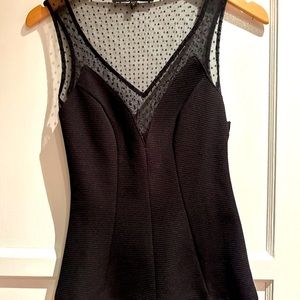 Black top with sheer detail